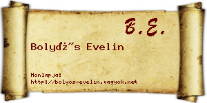 Bolyós Evelin névjegykártya